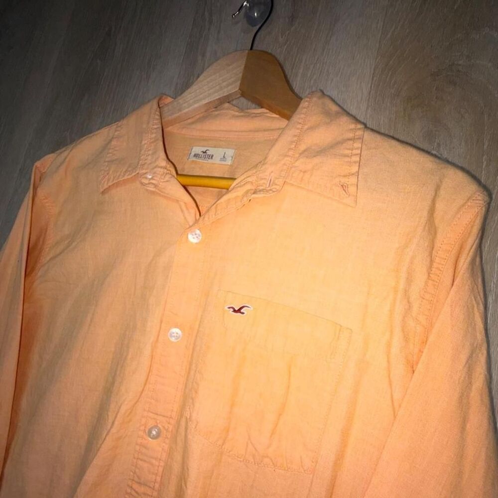 Hollister-co Men's Orange Shirt